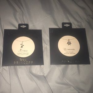 Belle and rapunzel Disney necklaces